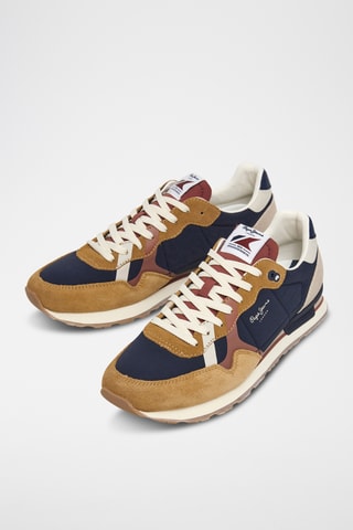 Baskets en cuir - Bleu marine