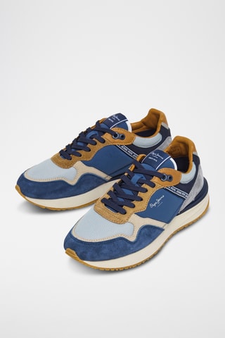 Baskets en nubuck - Bleu