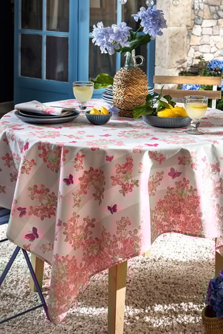 Nappe Hortensias délicats - Blanc