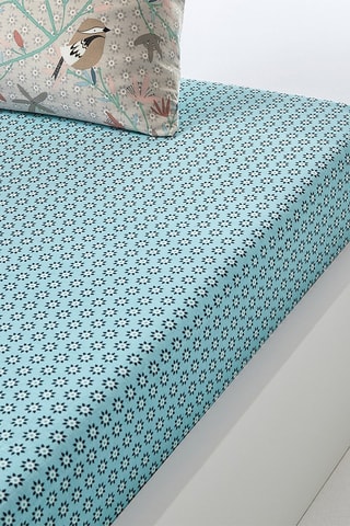 Drap-housse Oiseaux - Bleu