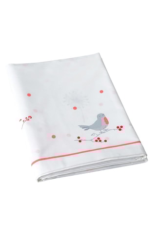 Drap plat Rouge Poète - Blanc