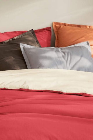 Housse de couette réversible Unis - Coquelicot