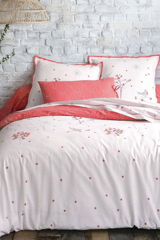 Housse de couette réversible Rouge Poète - Blanc