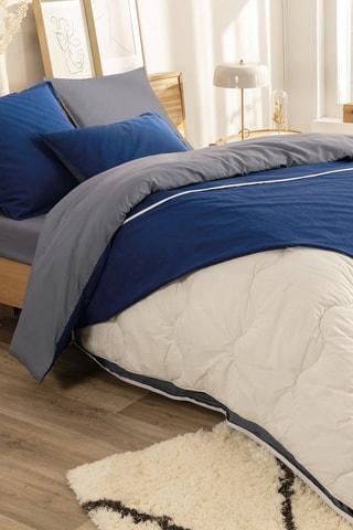 Housse de couette réversible Express - Bleu marine