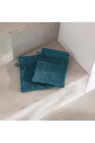 2 gants de toilette Les Sensation - Bleu