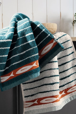 2 essuie-mains Une petite Histoire - Bleu et blanc