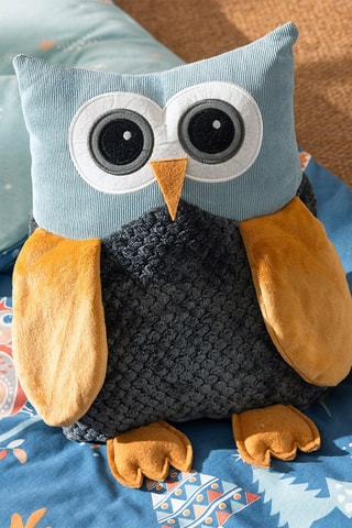 Coussin Chouette - Bleu - 30 x 22 cm