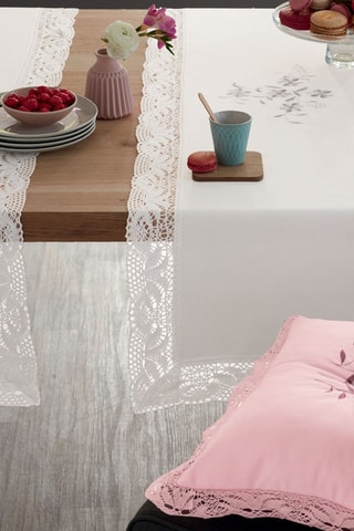 Chemin de table Quelle invitation ! - Blanc - 150 x 45 cm