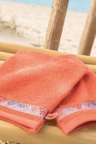 2 gants de toilette Trésors Bora Bora - Corail