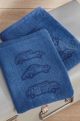2 gants de toilette Ma ville rêvée - Bleu marine
