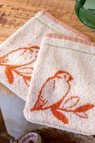 2 gants de toilette Chats Branche - Beige