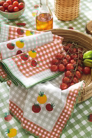 2 serviettes de table Tradition Tomatella - Rouge