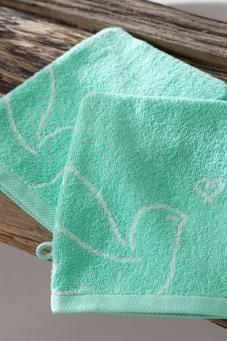 2 gants de toilette Amour de Colombes - Vert