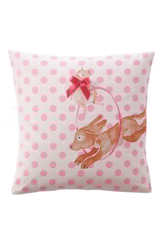 Taie d'oreiller en coton Acrobatie en folie - 52 fils/cm² - Rose - 63 x 63 cm