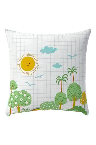 Taie d'oreiller en coton Si on jouait - 52 fils/cm² - Ciel - 63 x 63 cm