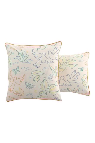 Taie d'oreiller en coton Un Amour de Colombes - 52 fils/cm² - Blanc