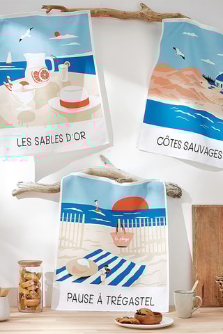 2 torchons Côtes de Bretagne - Multicolore