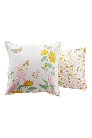 Taie d'oreiller en coton Eclats d'été - 57 fils/cm² - Blanc