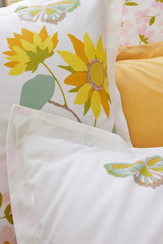 Taie d'oreiller en coton Eclats d'été - 57 fils/cm² - Blanc