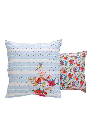 Taie d'oreiller en coton Horizons Fleuris - 57 fils/cm² - Bleu