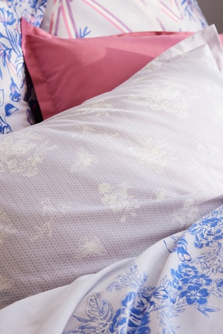 Taie d'oreiller en coton Jardin Dentelle - 57 fils/cm² - Blanc