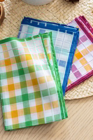 9 mouchoirs au lac Victoria - Bleu, violet et vert