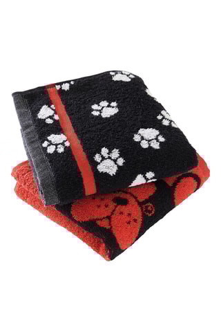 2 serviettes invité Oscar et Gribouille - Noir et blanc - 40 x 40 cm