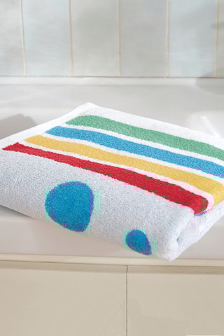 Serviette de toilette Bulles de couleurs - Blanc - 50 x 80 cm