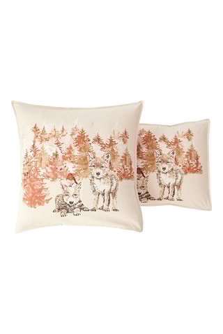 Taie d'oreiller Câlins en forêt - Beige - 63 x 63 cm