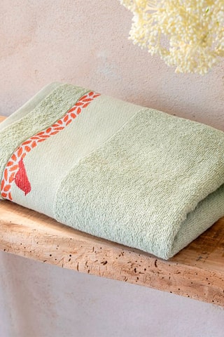 Drap de douche Chats Branche - Jaune pâle  - 50 x 90 cm