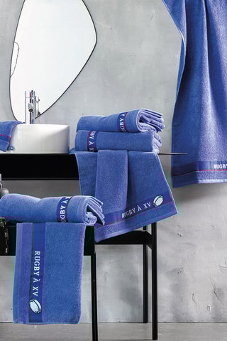 Drap de douche Essai gagnant - Bleu - 50 x 90 cm