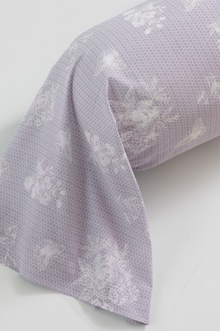 Taie de traversin en coton Jardin Dentelle - 57 fils/cm² - Lilas - 86 x 185 cm
