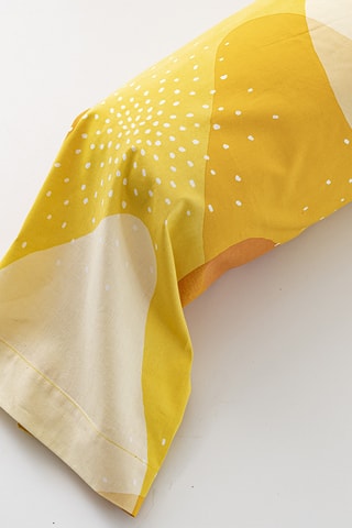 Taie de traversin en coton - 57 fils/cm² - Jaune - 86 x 185 cm