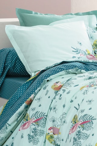 Taie de traversin en coton Amour Perruche - 57 fils/cm² - Vert - 86 x 185 cm