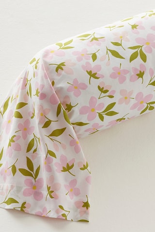 Taie de traversin en coton Eclats d'été - 57 fils/cm² - Blanc - 86 x 185 cm