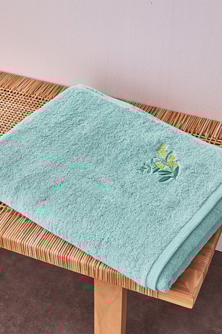 Drap de douche Azur et Mimosa - Bleu - 50 x 90 cm