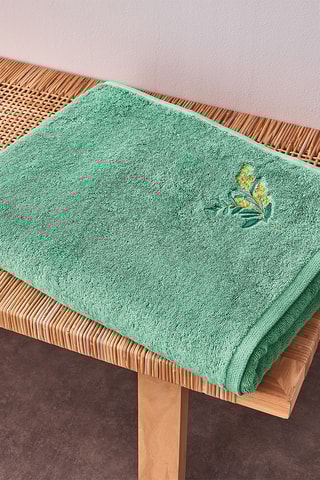 Drap de douche Azur et Mimosa - Vert - 50 x 90 cm