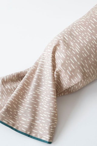 Taie de traversin en coton Cascade Nature - 52 fils/cm² - Taupe - 86 x 185 cm