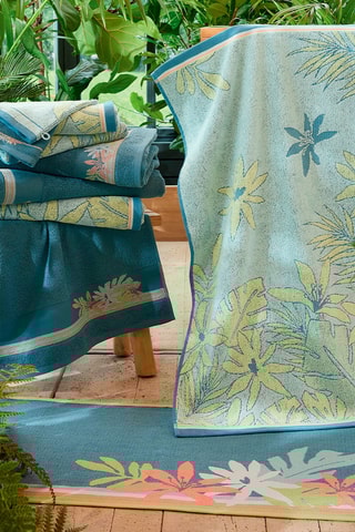 Serviette de toilette Promenade des senteurs - Bleu - 50 x 90 cm