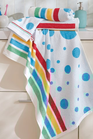 Drap de bain Bulles de couleurs - Blanc - 70 x 120 cm