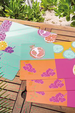 6 sets de table Les Jardins de Balata - Turquoise