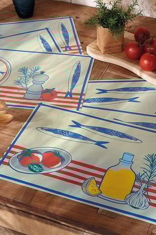 6 sets de table La Sardine - Beige