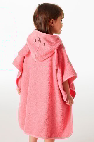 Poncho à capuche Acrobatie en folie - Rose