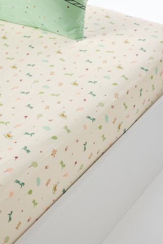 Drap-housse en coton Encore un tour - 49 fils/cm² - Beige - 90 x 190 cm