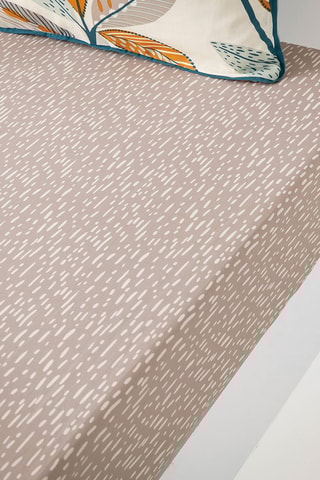 Drap-housse en coton Cascade Nature - 52 fils/cm² - Taupe clair