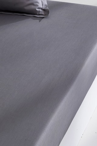 Drap-housse en coton - 57 fils/cm² - Gris