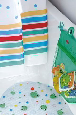 Rideau de douche Bulles de couleurs - Blanc - 180 x 200 cm