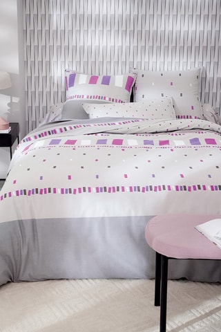 Drap-housse en coton Ardoise Améthyste - 52 fils/cm² - Gris