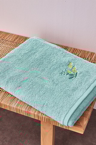 Drap de douche Azur et Mimosa - Bleu - 70 x 130 cm