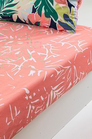 Drap-housse en coton Promenade des senteurs - 52 fils/cm² - Rose